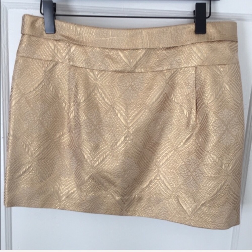 J. Crew Metallic Gold Skirt Size 10